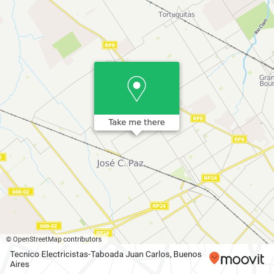 Mapa de Tecnico Electricistas-Taboada Juan Carlos