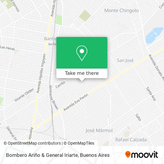 Bombero Ariño & General Iriarte map