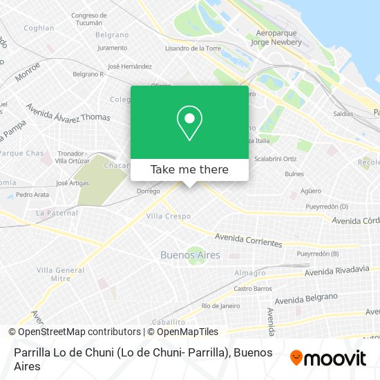 Mapa de Parrilla Lo de Chuni