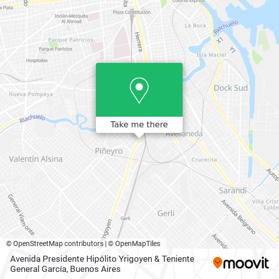 Avenida Presidente Hipólito Yrigoyen & Teniente General García map