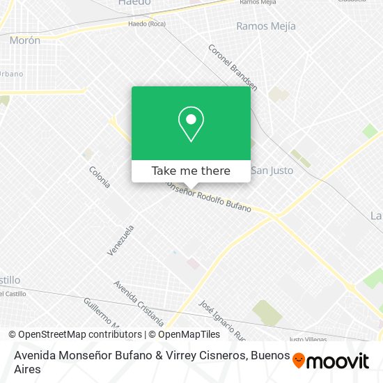 Avenida Monseñor Bufano & Virrey Cisneros map
