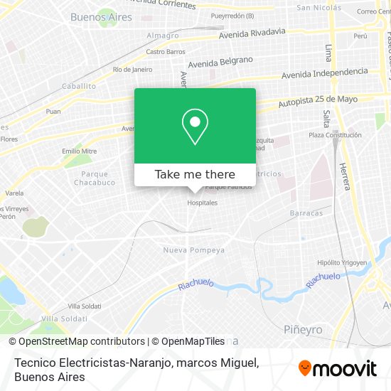 Mapa de Tecnico Electricistas-Naranjo, marcos Miguel