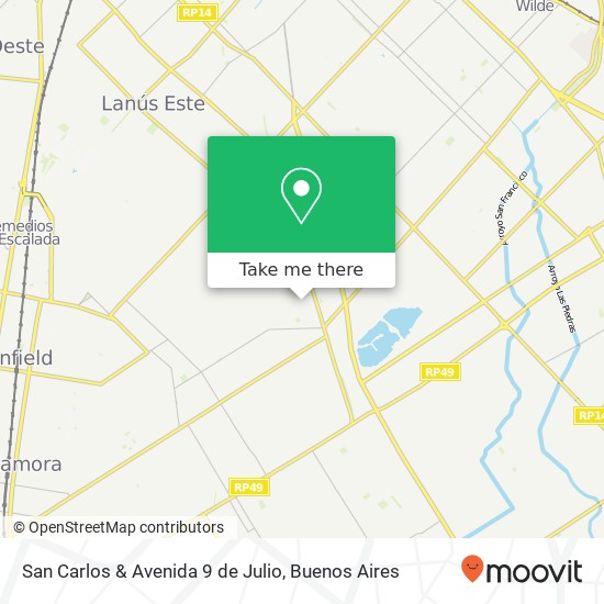 Mapa de San Carlos & Avenida 9 de Julio