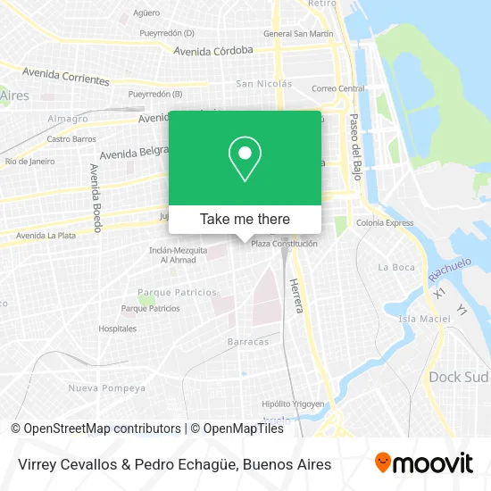 Mapa de Virrey Cevallos & Pedro Echagüe