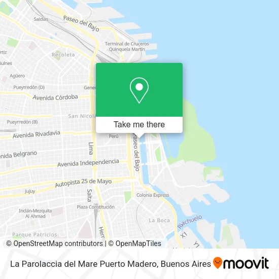 Mapa de La Parolaccia del Mare Puerto Madero