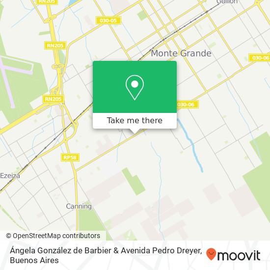 Mapa de Ángela González de Barbier & Avenida Pedro Dreyer