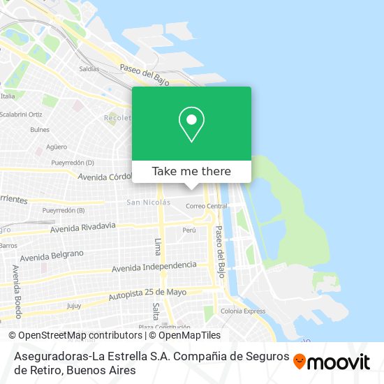 Aseguradoras-La Estrella S.A. Compañia de Seguros de Retiro map