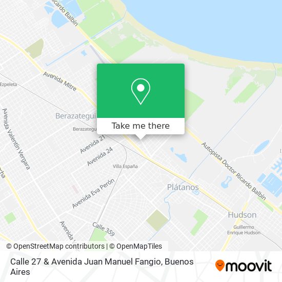 Mapa de Calle 27 & Avenida Juan Manuel Fangio