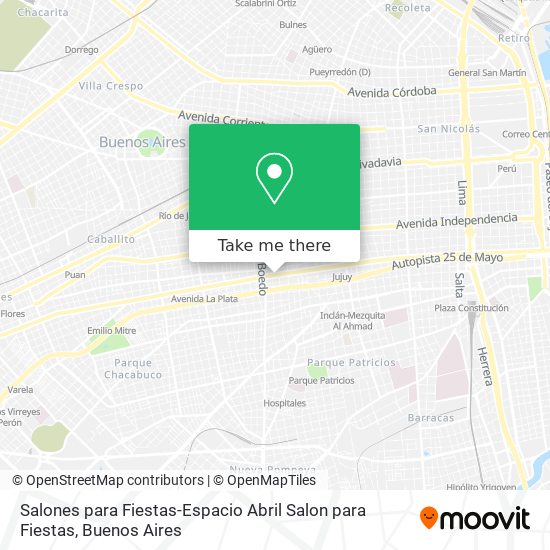 Mapa de Salones para Fiestas-Espacio Abril Salon para Fiestas