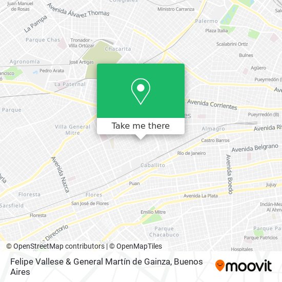 Mapa de Felipe Vallese & General Martín de Gainza