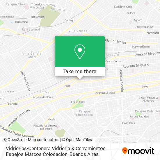 Mapa de Vidrierias-Centenera Vidrieria & Cerramientos Espejos Marcos Colocacion