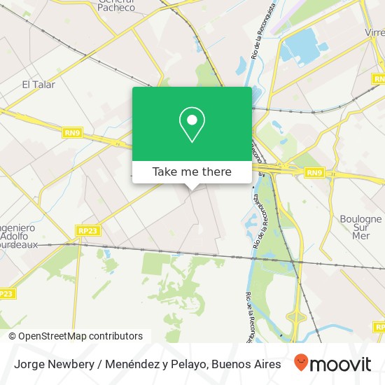 Mapa de Jorge Newbery / Menéndez y Pelayo