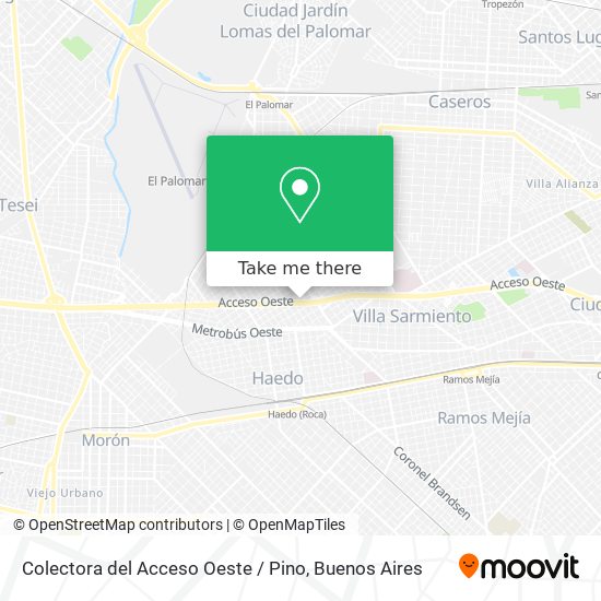 Colectora del Acceso Oeste / Pino map