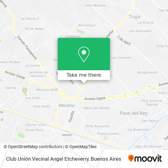 Mapa de Club Unión Vecinal Angel Etcheverry