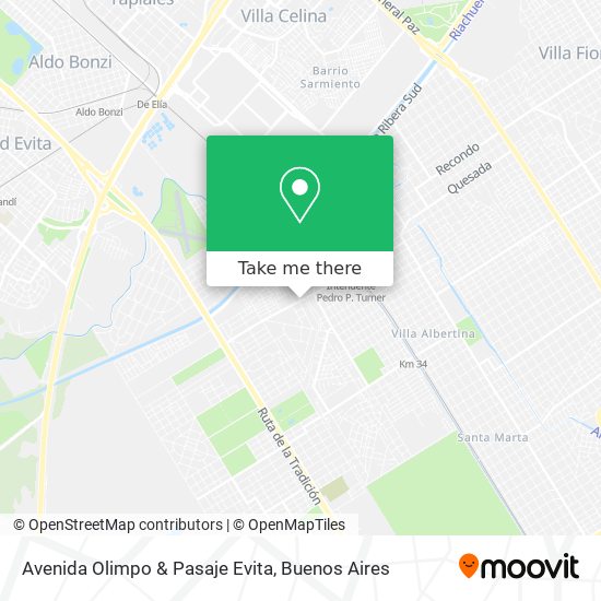 Avenida Olimpo & Pasaje Evita map