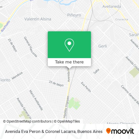 Avenida Eva Peron & Coronel Lacarra map