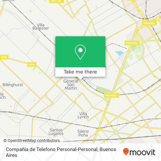 Compañía de Telefono Personal-Personal map