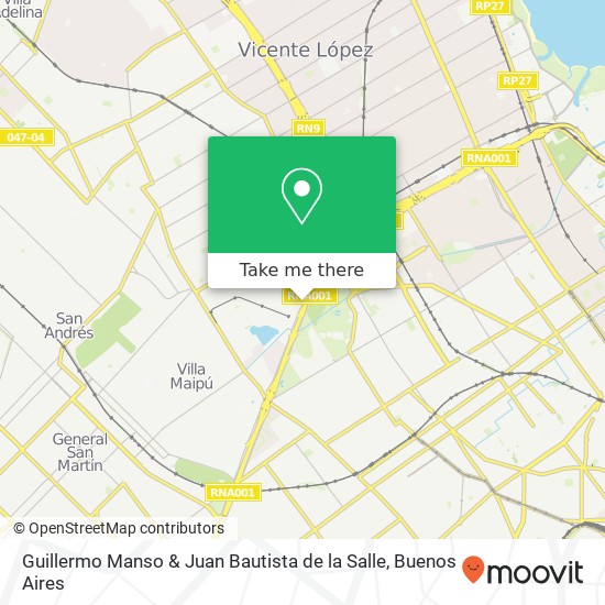 Guillermo Manso & Juan Bautista de la Salle map