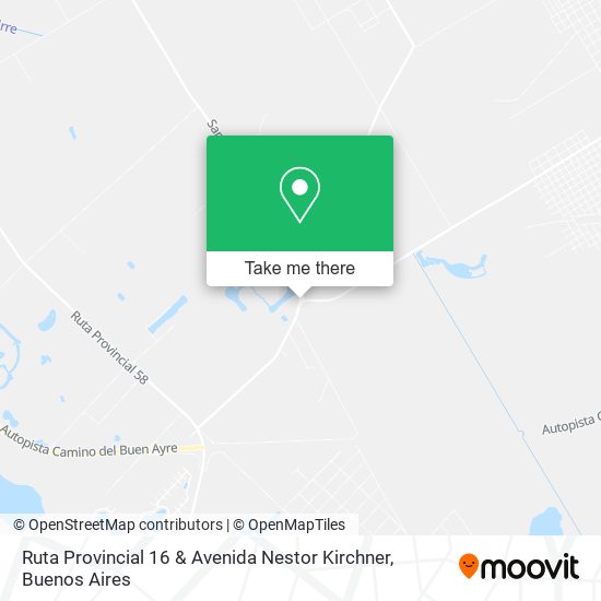 Mapa de Ruta Provincial 16 & Avenida Nestor Kirchner