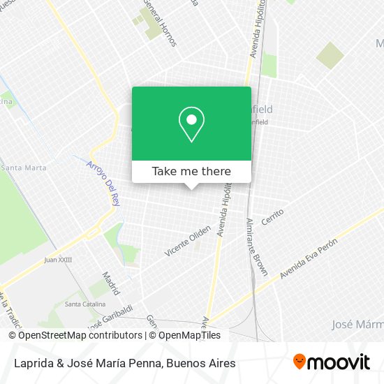 Laprida & José María Penna map