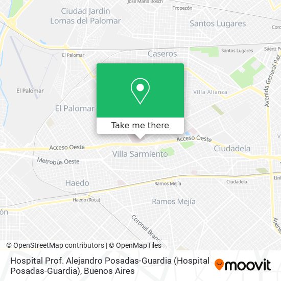 Hospital Prof. Alejandro Posadas-Guardia (Hospital Posadas-Guardia) map