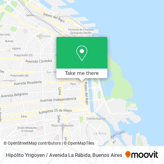 Hipólito Yrigoyen / Avenida La Rábida map