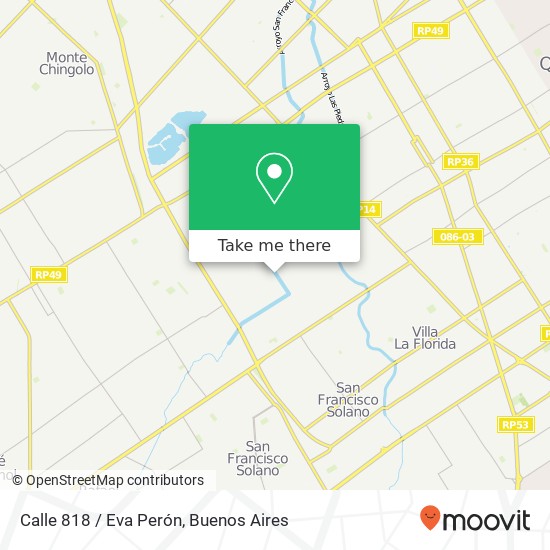 Calle 818 / Eva Perón map