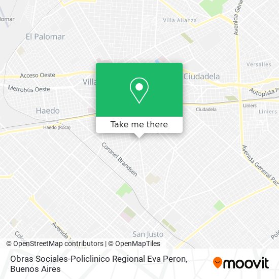 Mapa de Obras Sociales-Policlinico Regional Eva Peron