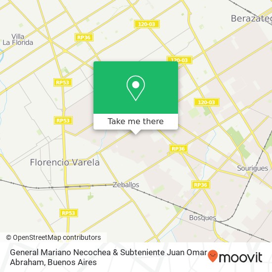 General Mariano Necochea & Subteniente Juan Omar Abraham map