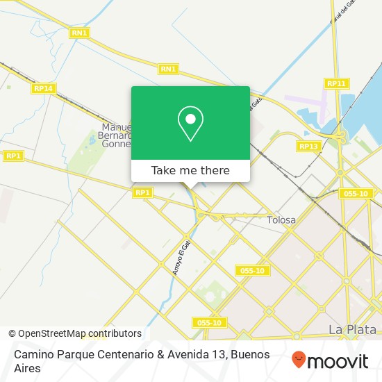 Camino Parque Centenario & Avenida 13 map