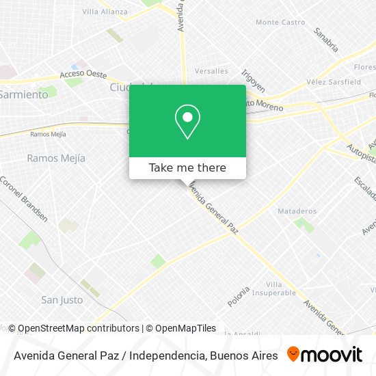 Mapa de Avenida General Paz / Independencia