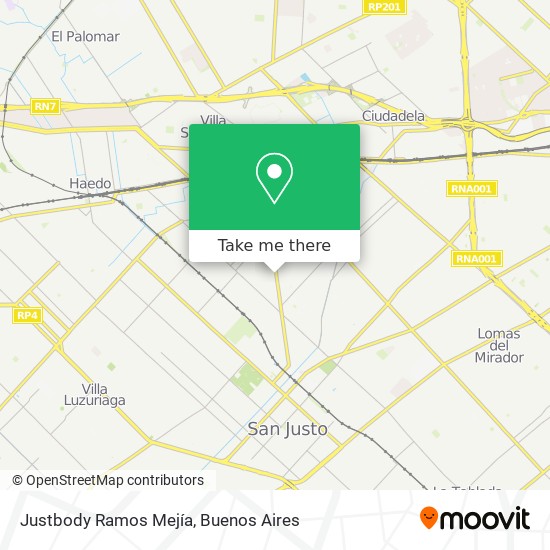 Mapa de Justbody Ramos Mejía