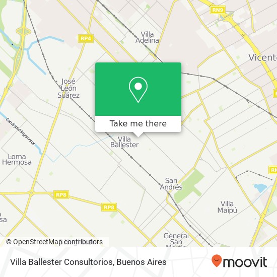 Mapa de Villa Ballester Consultorios