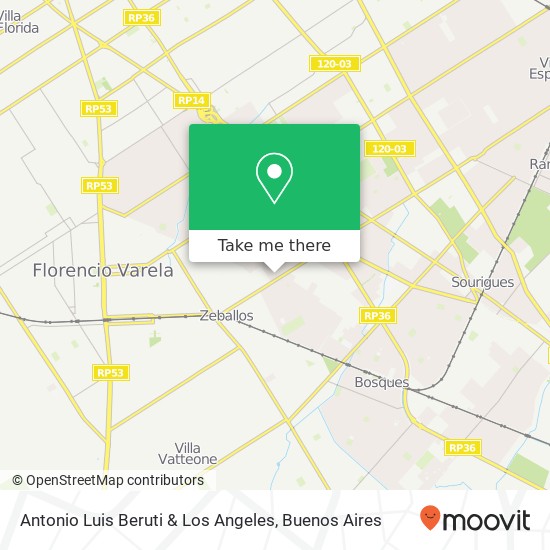 Antonio Luis Beruti & Los Angeles map