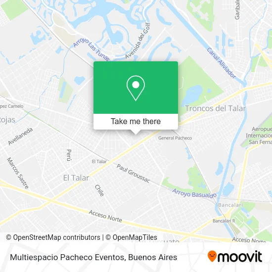 Mapa de Multiespacio Pacheco Eventos