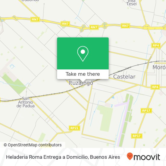 Mapa de Heladeria Roma Entrega a Domicilio