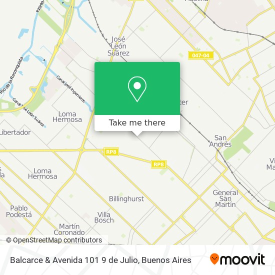 Mapa de Balcarce & Avenida 101 9 de Julio