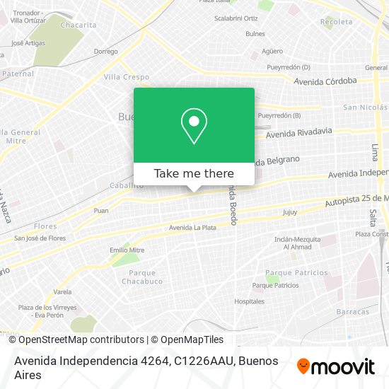 Mapa de Avenida Independencia 4264, C1226AAU