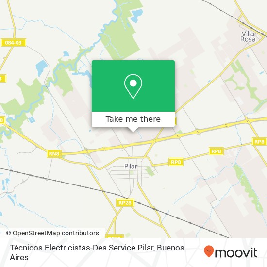 Técnicos Electricistas-Dea Service Pilar map