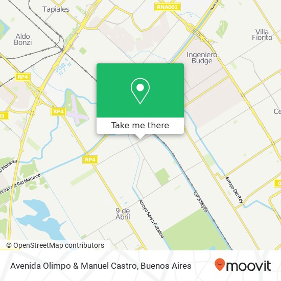 Avenida Olimpo & Manuel Castro map