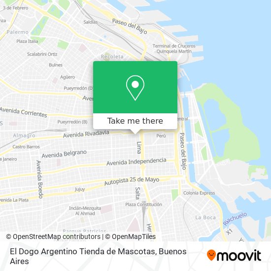 Mapa de El Dogo Argentino Tienda de Mascotas