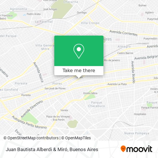 Juan Bautista Alberdi & Miró map