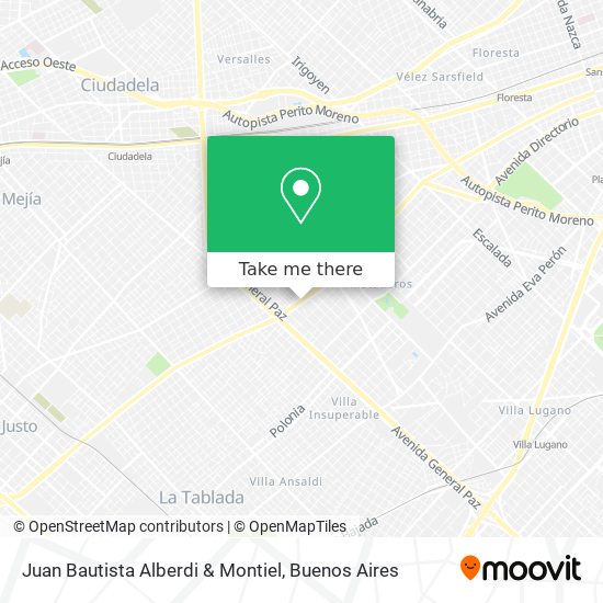 Juan Bautista Alberdi & Montiel map