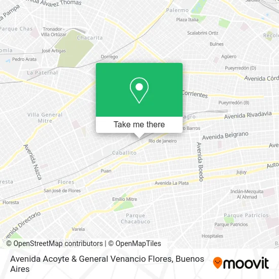 Avenida Acoyte & General Venancio Flores map