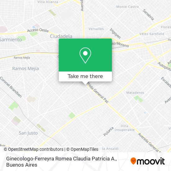 Ginecologo-Ferreyra Romea Claudia Patricia A. map