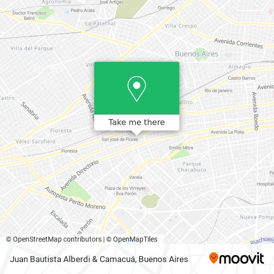 Juan Bautista Alberdi & Camacuá map