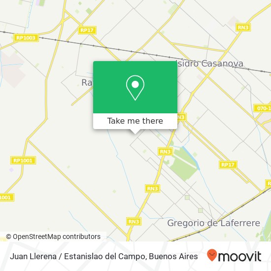 Juan Llerena / Estanislao del Campo map