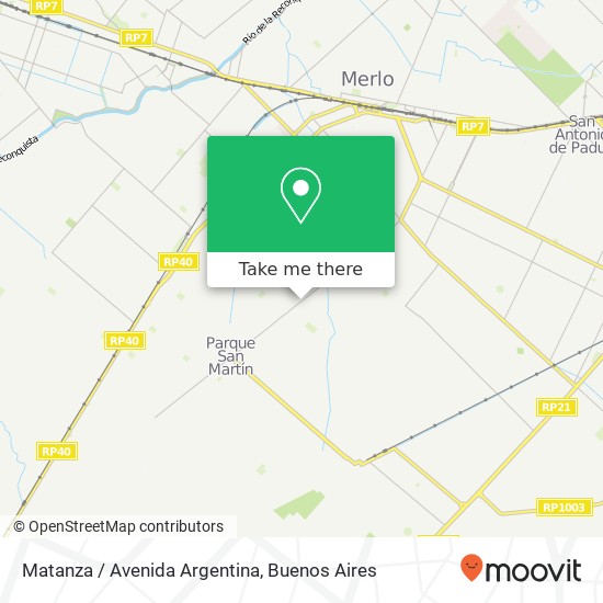 Mapa de Matanza / Avenida Argentina