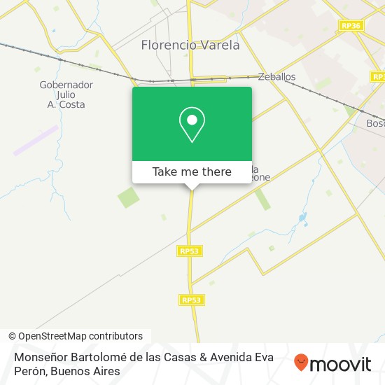 Monseñor Bartolomé de las Casas & Avenida Eva Perón map