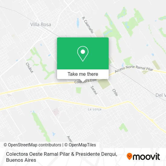 Mapa de Colectora Oeste Ramal Pilar & Presidente Derqui